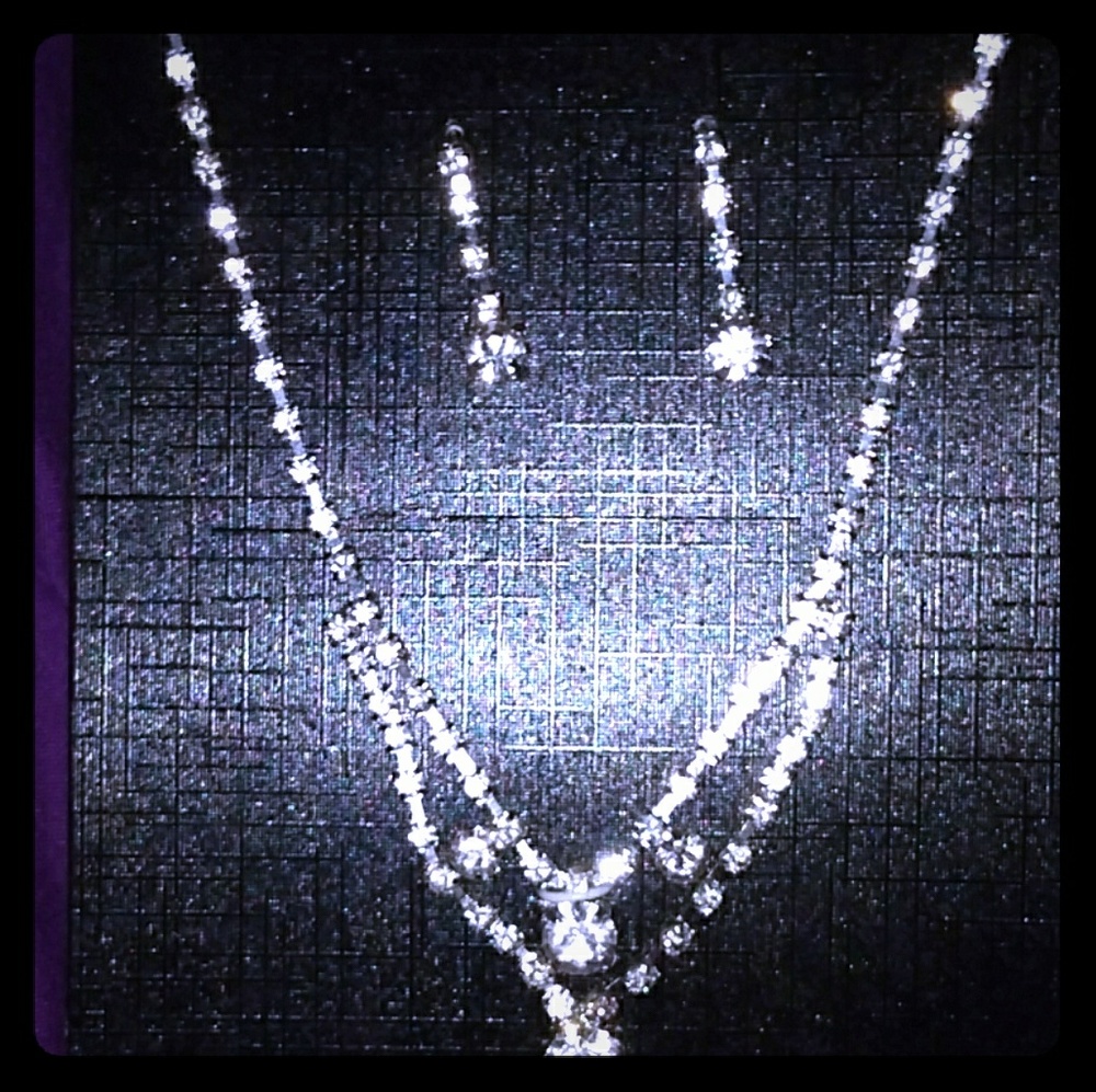 Diamond Necklace and Earring Set